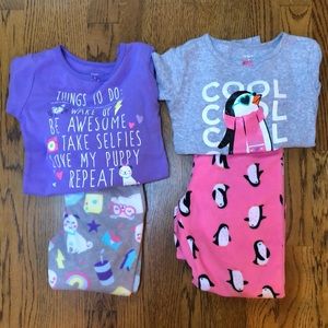 Carters 2 pairs of Carters girl PJS